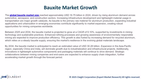 Bauxite Market Size, Share, Trends 2034