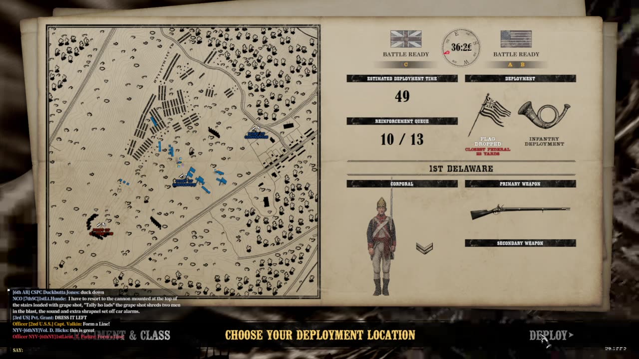 War of Rights: 6thNYV, WOB 1776, July 6 2025, Round 1.