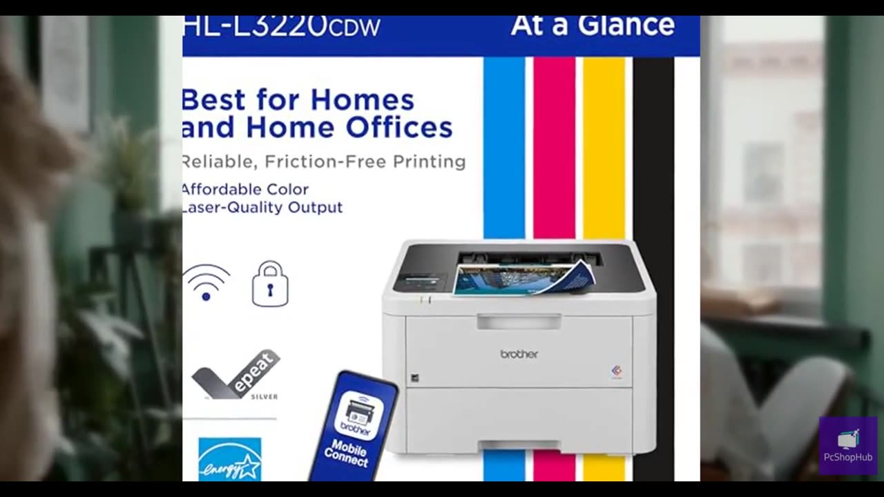 Brother HLL3220CDW Wireless Compact Color Laser Printer, Duplex and Mobile Devic