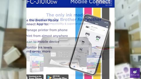 Brother MFC-J1010DW Wireless Color Inkjet All-in-One Printer, Duplex Printing, M