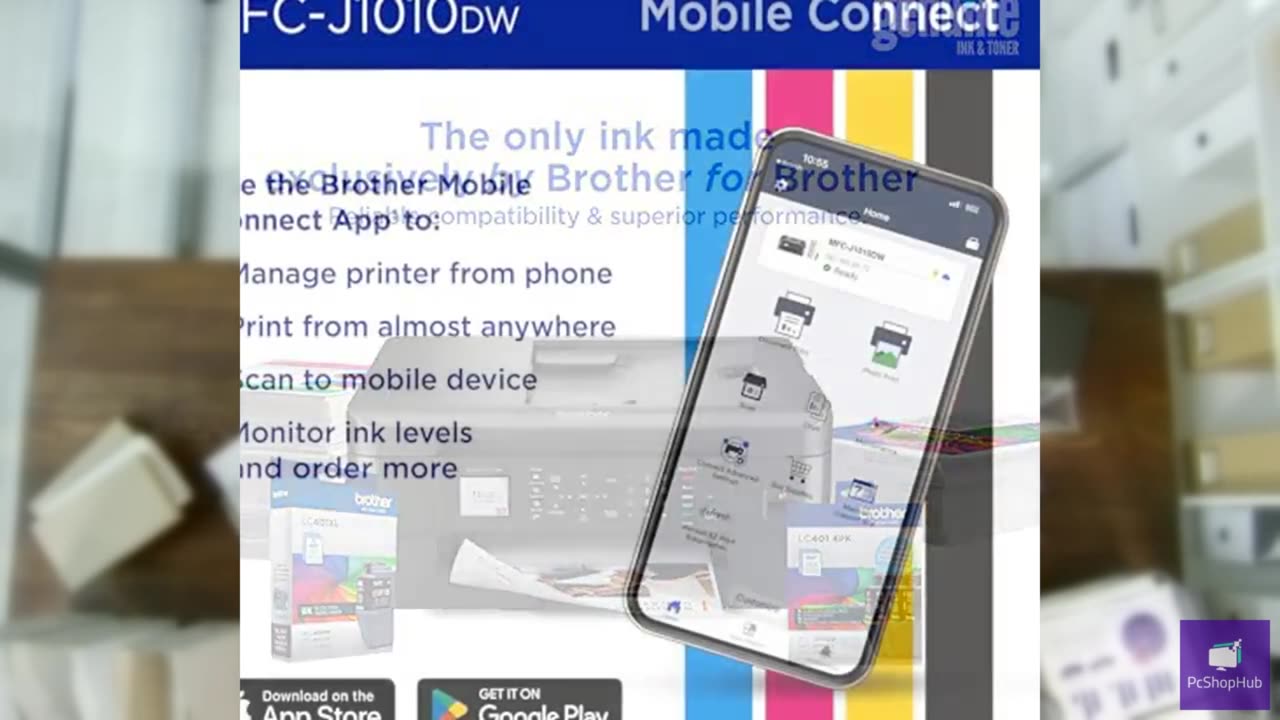 Brother MFC-J1010DW Wireless Color Inkjet All-in-One Printer, Duplex Printing, M