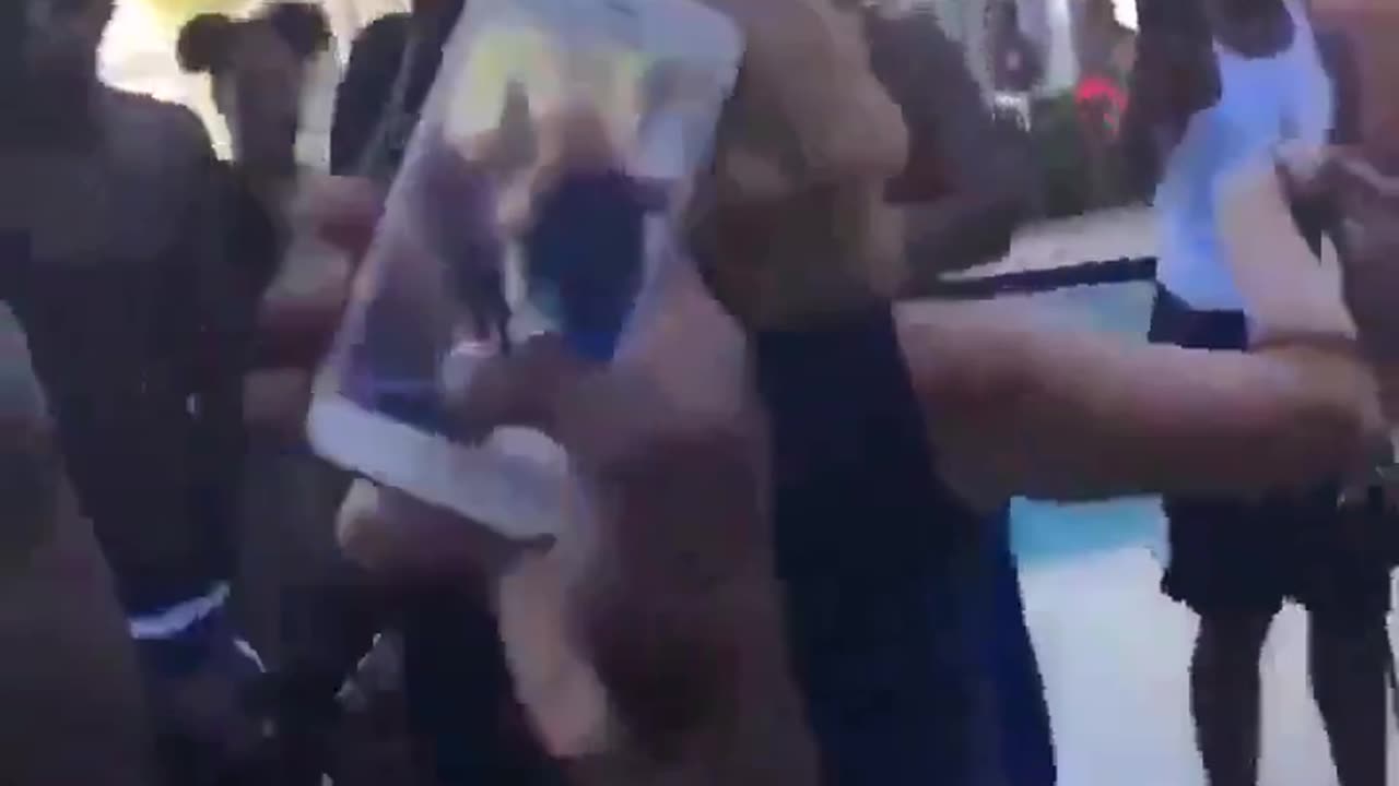 The savages harass weak and defenseless grandmother and then run away like rats. Unbearable.