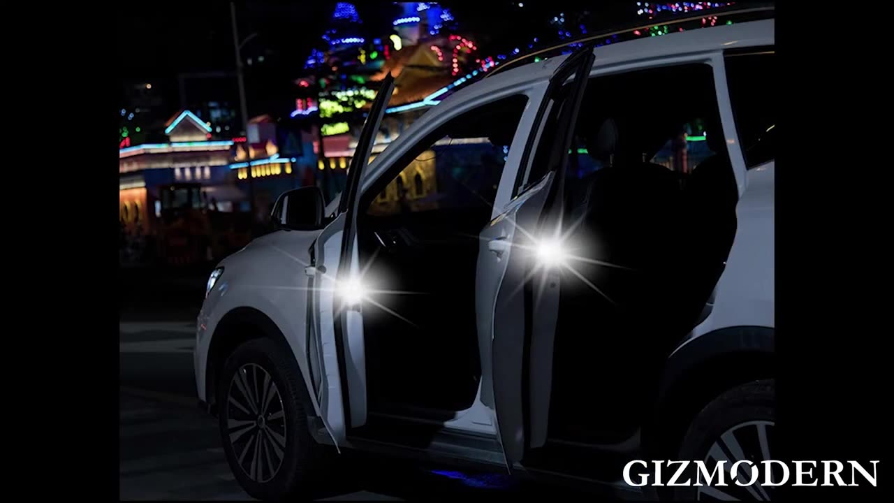 Auto-flashing Wireless Door Anti-collision Warning Light With Waterproof & LED (2 Pack)