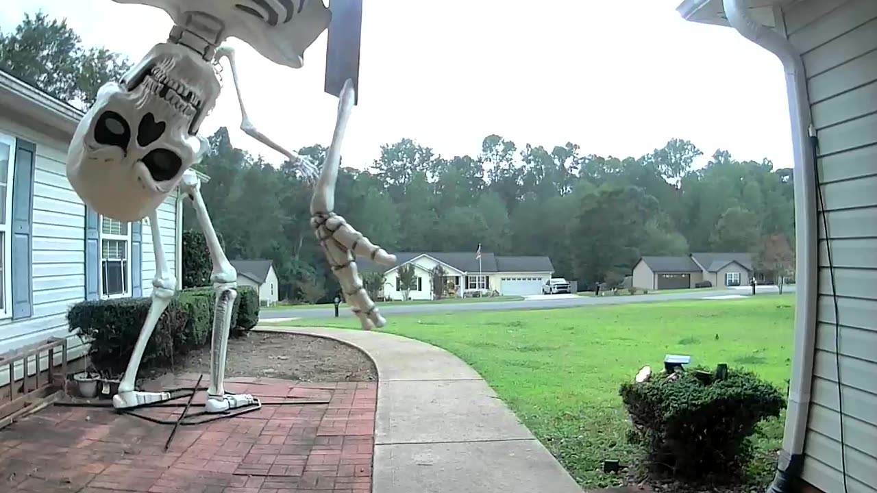 Ground Breaker Skeleton Falls Off Roof