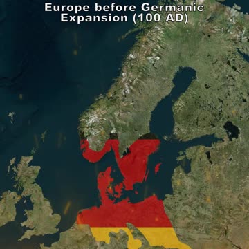 Europe before Germanic Expansion (100 AD) vs Europe after Germanic Expansion (300 AD)