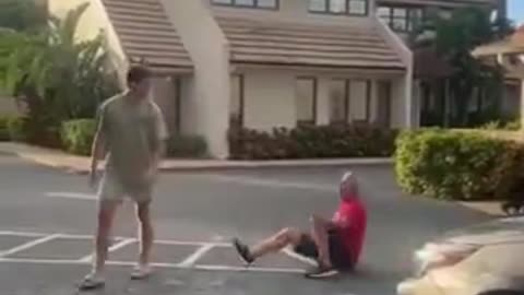 Trying to figure out what happened in this video where a young guy takes down an aggressive older