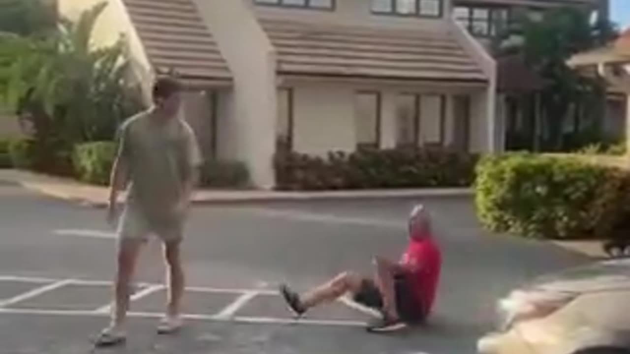 Trying to figure out what happened in this video where a young guy takes down an aggressive older