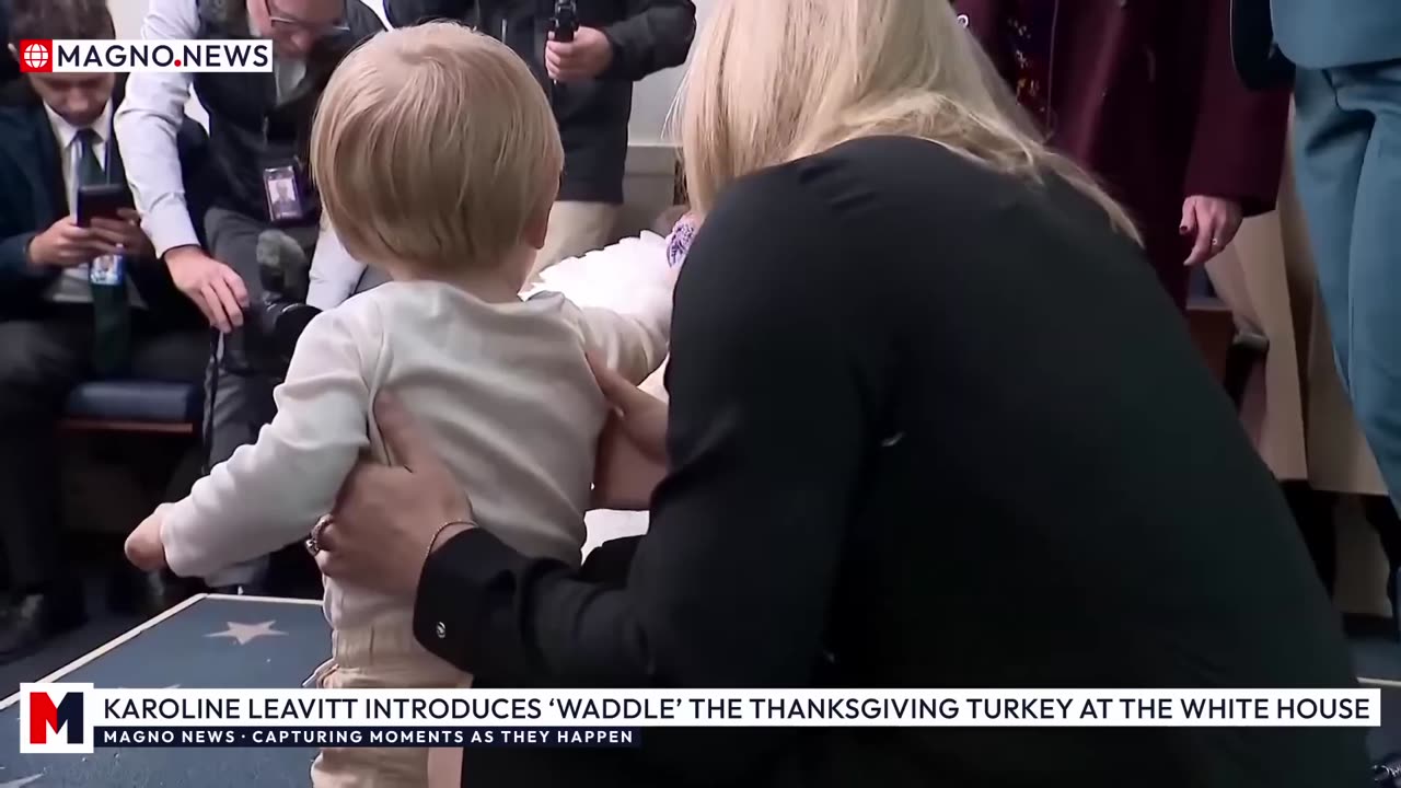 Karoline Leavitt Introduces 'Waddle' the Thanksgiving 🦃 Turkey in The White House Press Room