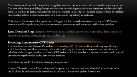 From Needles to Numbers- Mastering Acupuncture Billing