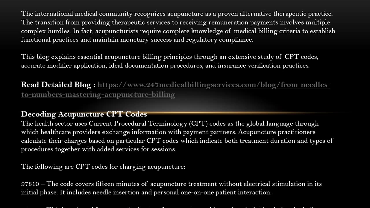 From Needles to Numbers- Mastering Acupuncture Billing