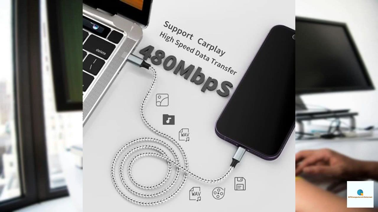 USB C to Light-ning Cable(3FT/6FT/10FT 3Pack)[MFi Certified] iPhone Charger Cord Fast Char