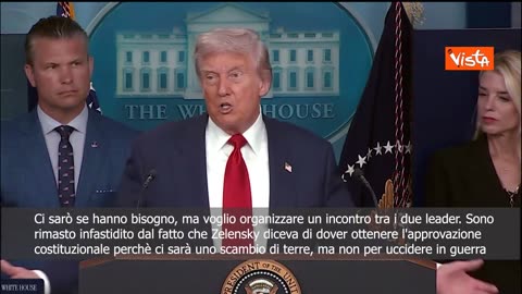 NOTIZIE DAL MONDO Trump:Voglio organizzare un incontro tra Putin e Zelensky,ci sarà uno scambio di territori perchè Zelensky ha firmato l'accordo sulle terre rare dell'Ucraina con gli USA e Donald Trump