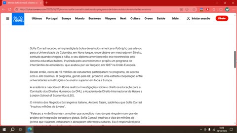 Morreu Sofia Corradi, criadora do programa de intercâmbio de estudantes Erasmus .mp4