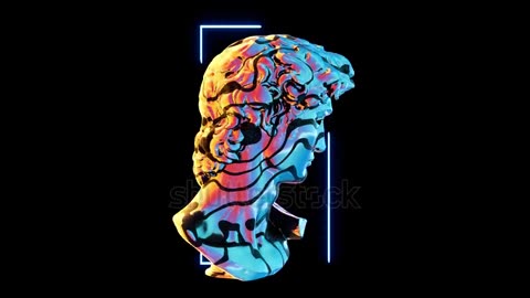 Abstract 3d render human with glare of disper