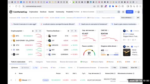 Analisi Bitcoin & crypto del 14 agosto 2025 ore 19