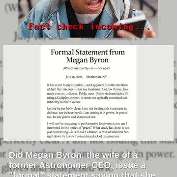 Fact Check: Authenticity Of 'Formal' Statement Attributed To Megan Byron Is UNCONFIRMED