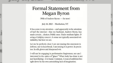 Fact Check: Authenticity Of 'Formal' Statement Attributed To Megan Byron Is UNCONFIRMED
