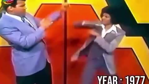 Footage of Muhammad Ali and Michael Jackson in 1977
