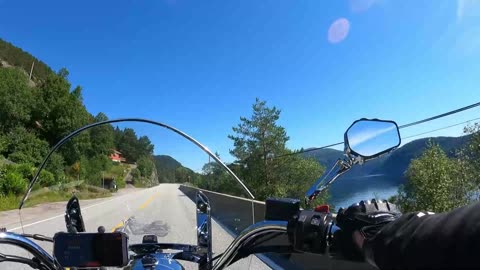Riding towards Oppedal ferry dock