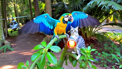 AI Fusion | Parrot & Cat in Battlefield