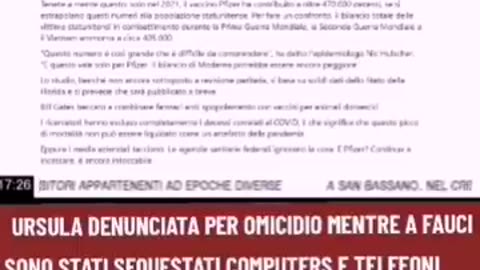 URSULA DENUNCIATA PER OMICIDIO MENTRE A FAUCI SONO STATI SEQUESTRATI COMPUTERS E TELEFONI