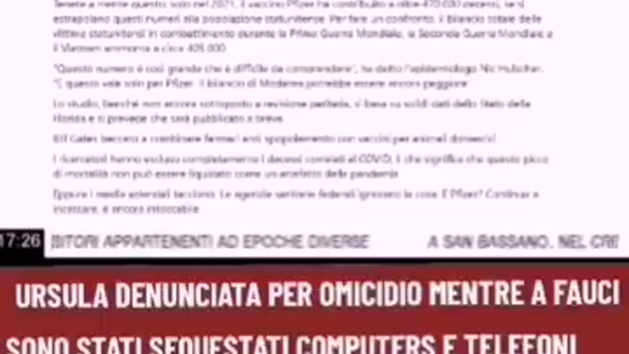 URSULA DENUNCIATA PER OMICIDIO MENTRE A FAUCI SONO STATI SEQUESTRATI COMPUTERS E TELEFONI