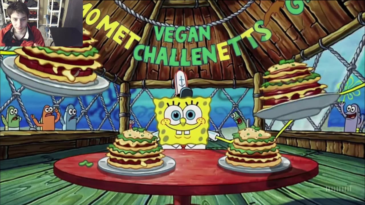 Outtake #1,027 Of SpongeBob SquarePants Attempts The Vegan Omelet Eating Challenge Fake Funny Parody