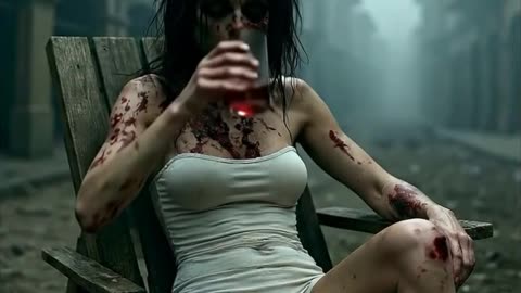 Lady Zombie on the beach
