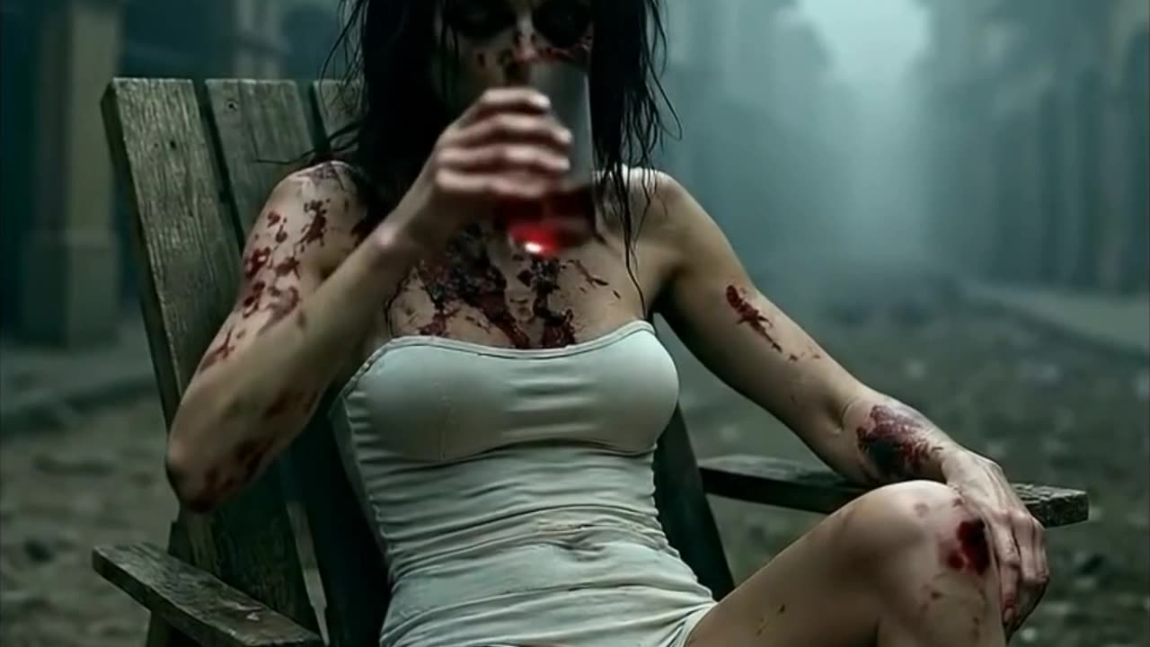 Lady Zombie on the beach