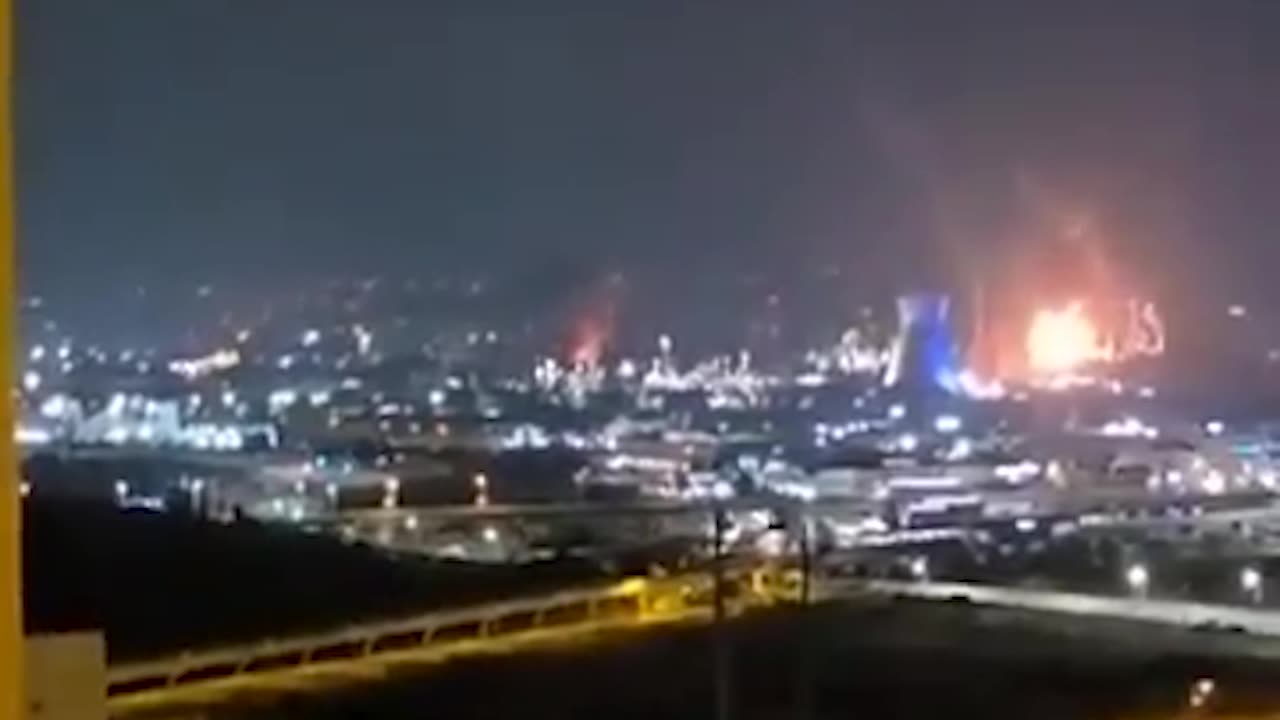 Fires seen at power plant in vicinity of Israel's Haifa port after Iran missile attack on port June 16th