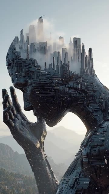 La inteligencia artificial apoderándose del mundo en un estilo realista