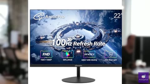 ArcticPro 22 inch Class Thin Full HD (1920 x 1080p) Computer Monitor, 100Hz Refr