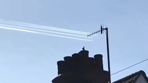CHEMTRAILS When has anybody ever seen 4 planes side by side racing each other