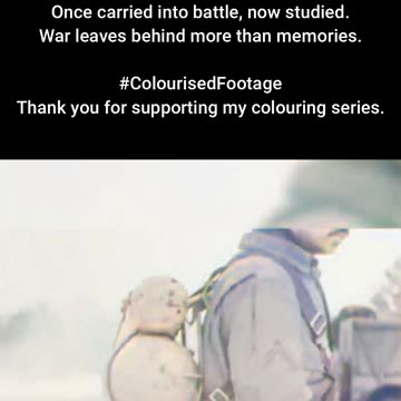 Canadian Soldier Examines Captured Flamethrower 1944 #ColourisedHistory