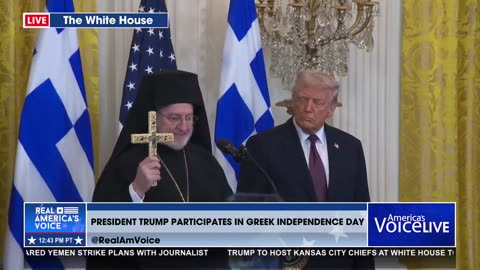 PRESIDENT TRUMP PRESENTED WITH HOLY CROSS