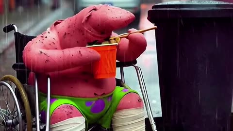 Patrick Star is Broke and Homeless on the Streets
