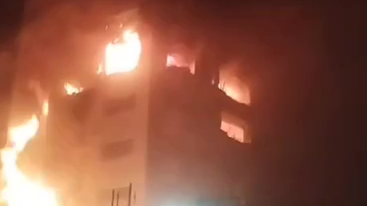 IRGC Housing Complex on Fire After an Israeli Airstrike