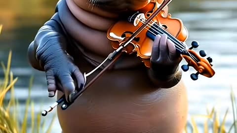 Baby hipopótamo #violino #ia #hipopotamo #animaisnotiktok #animaisno