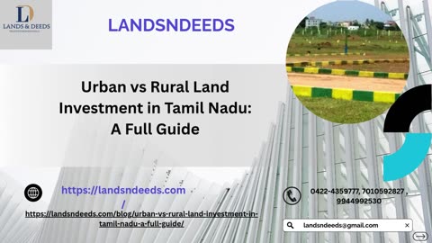 Urban vs Rural Land Investment in Tamil Nadu: A Full Guide