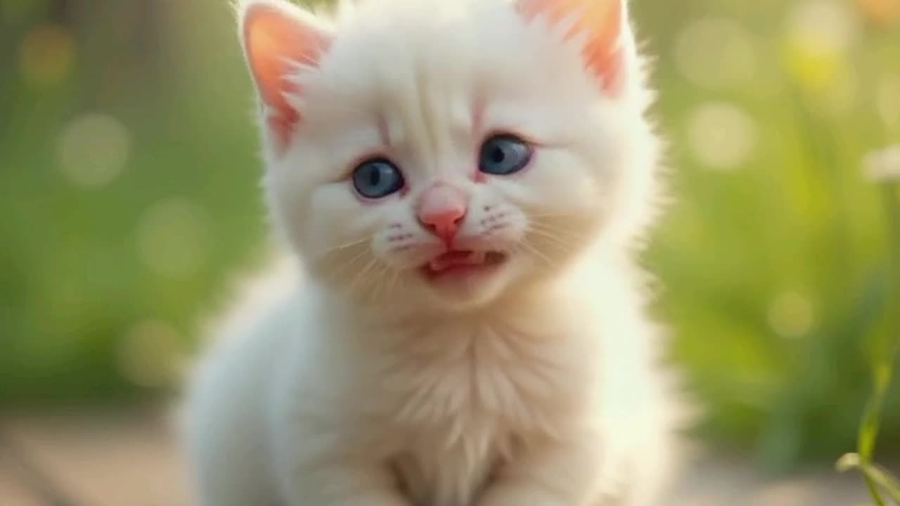 Cute cat singing