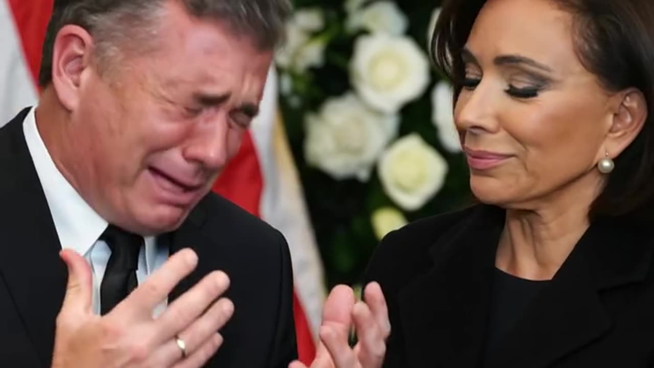 The father collapsed in pain at Charlie Kirk's memorial