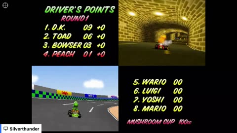 Mario Kart 64 character selection princess peach playhtrough no commentary