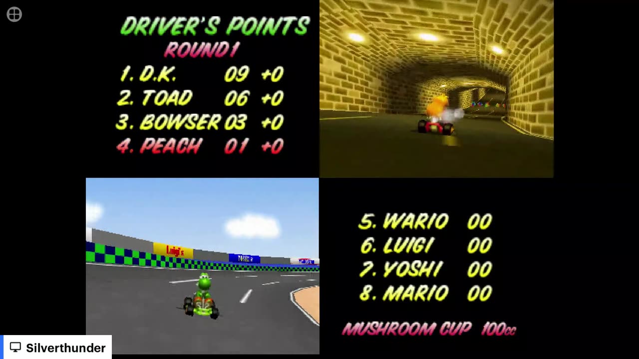 Mario Kart 64 character selection princess peach playhtrough no commentary