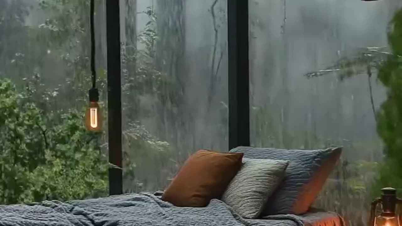 Rainstorm Sanctuary: Find Your Bliss in This Glass Forest Bedroom