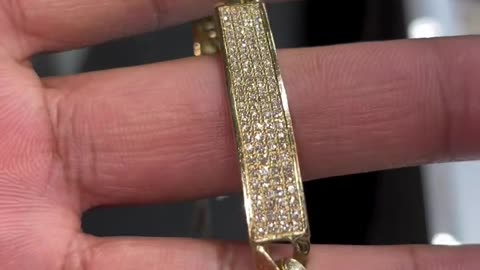 Natural Diamond ID Solid Miami Cuban Bracelet