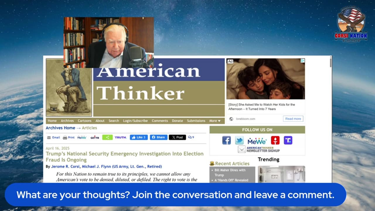 Trump NatSec Election Investigation Ongoing--What Happens Next? CORSI 4/16 new AT article w_GENFLYNN