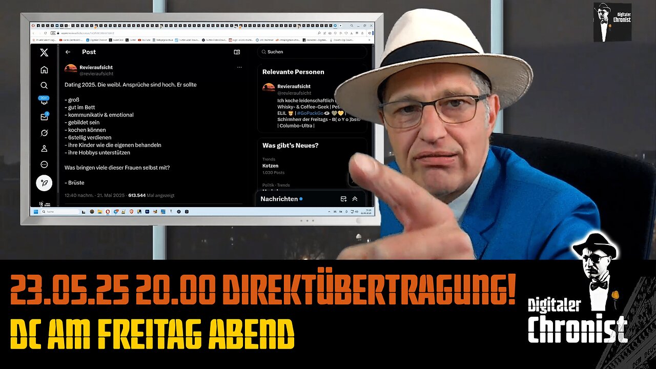 Aufzeichnung vom 23.05.25 Direktübertragung! DC am Freitag Abend