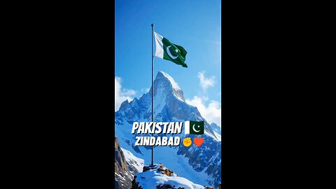 Pakistan Flag Waves Over Snowy Mountains 🇵🇰