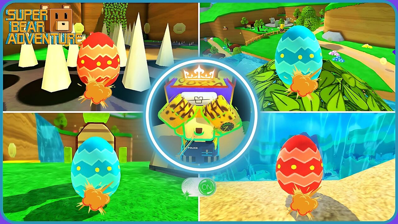 Multiplayer Egg Hunt in Turtle Town! 🐢🥚 Hide and Seek Challenge | Super Bear Adventure Walkthrough