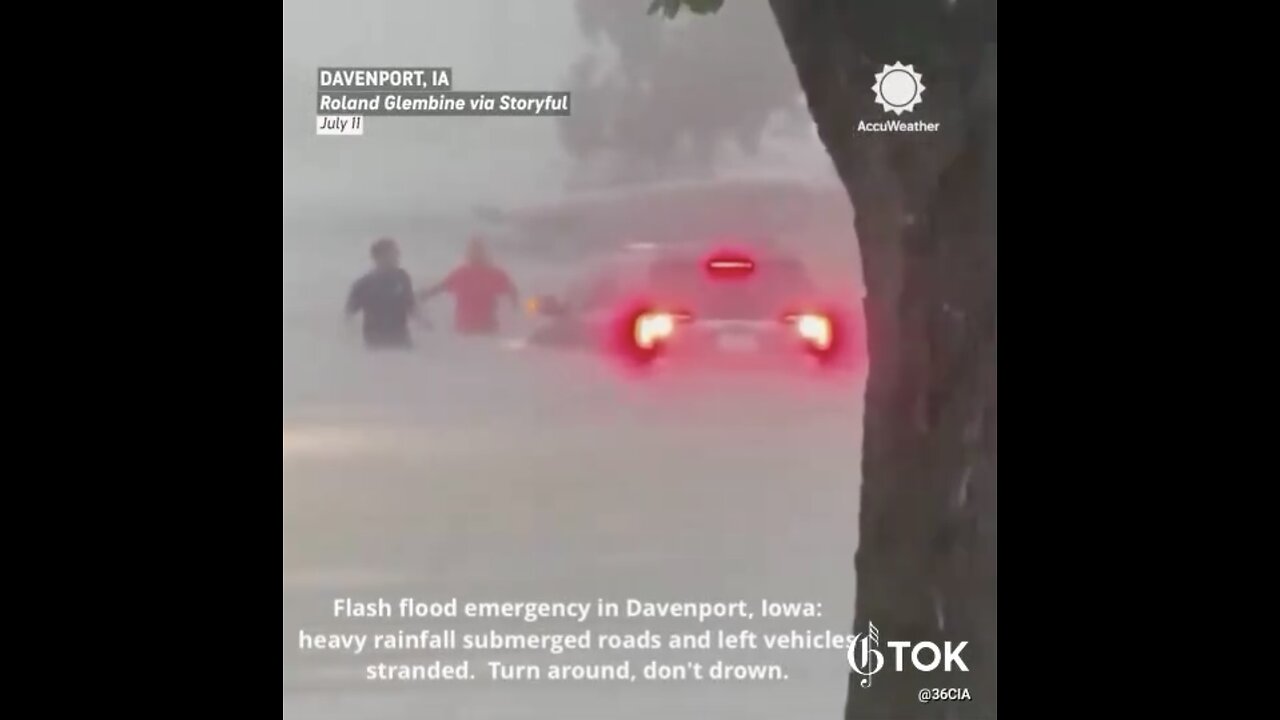 SEVERE FLASH FLOODINGS🚏🌳🌊🚙🌲🆘📸HIT DAVENPORT IN IOWA🛣️🌊🛻💫